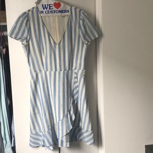 Jcrew blue and white striped dress